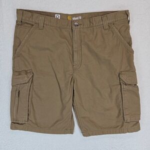Carhartt Force Cargo Shorts Mens 40 Tan Relaxed Fit Ripstop Workwear Quick Dry
